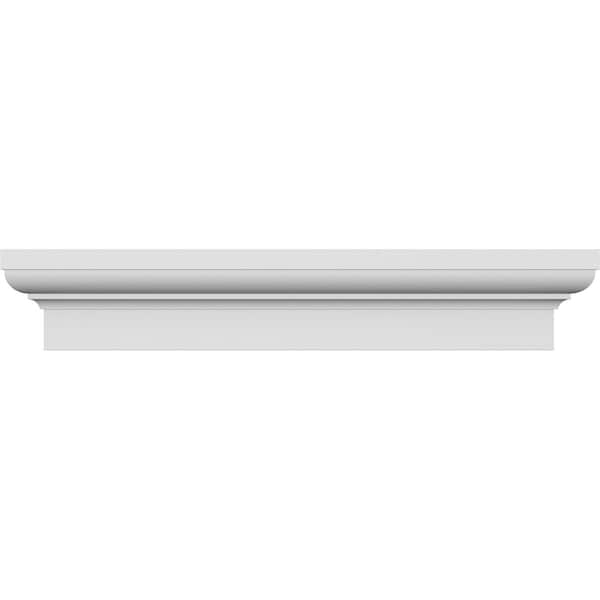 Ekena Millwork 137" Bottom Width x 141 1/4" Top Width x 5 1/2"H x 1 3/4"P Stafford Crosshead CRH06X137ST-2 - main